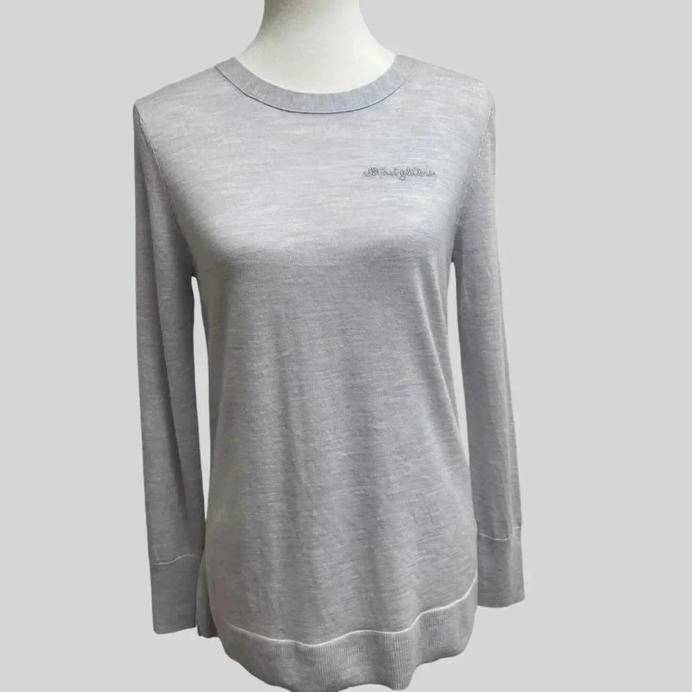 Banana Republic Extra Fine Merino Wool Crewneck Sweater. Womens Small. Blue grey